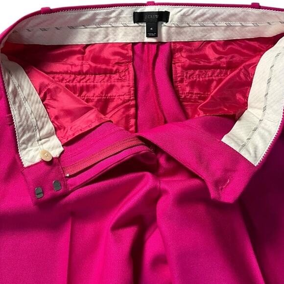 J.Crew Wool Dress Pants Women’s 4 Fuchsia Pink Capri Trouser Work Professional - Picture 7 of 10